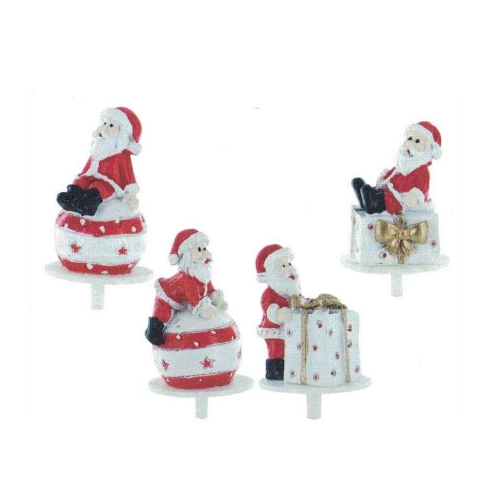 PERE NOEL BOULES ET CADEAUX EN RESINE
