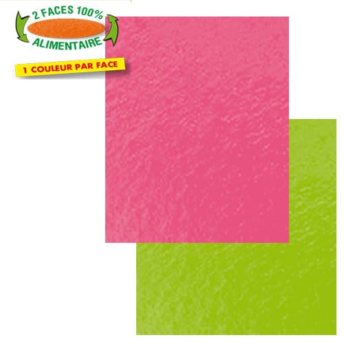 100 CARRES COULEUR ANIS/FRAMBOISE