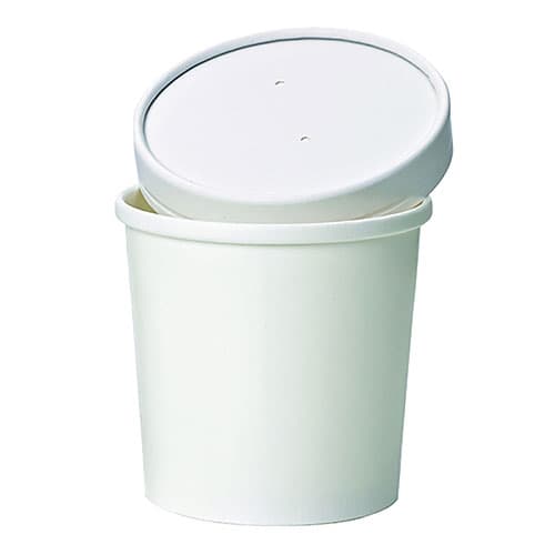 25 GOBELETS CARTON A SOUPE AVEC COUVERCLE