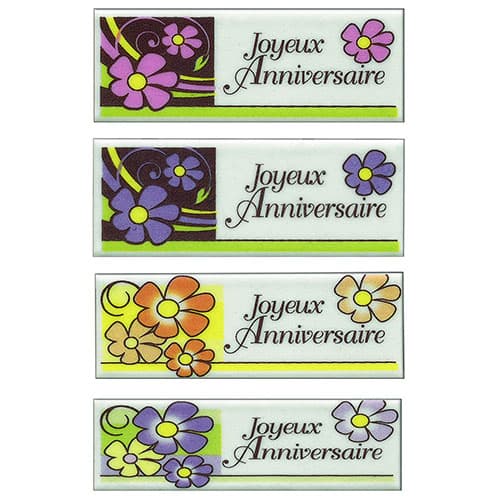 PLAQUETTE JOYEUX ANNIVERSAIRE RECTANGLE